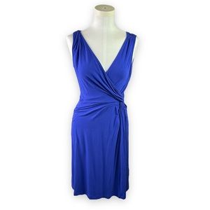 Tommy Bahama sleeveless double v-neck blue party dress size Medium